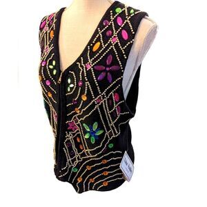Lisa Ashley originals vintage NWT black sweater vest size medium‎